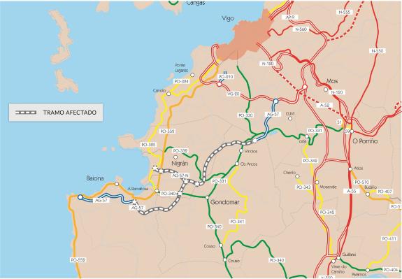 Imagen de la noticia:La Xunta iniciará el lunes las obras de conservación y refuerzo de firme en la autopista autonómica del Val Miñor