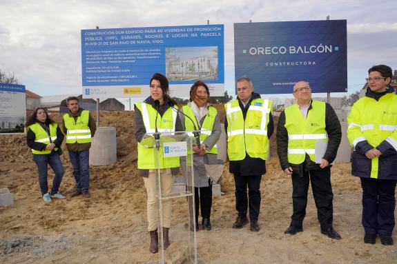 Imaxe da nova:M. Allegue reivindica o traballo da Xunta en materia de vivenda pública no acto da primeira pedra da ampliación de Navia, en Vigo
