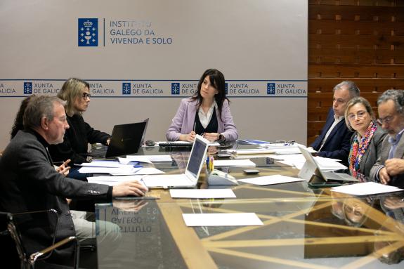 Imaxe da nova:A conselleira María M. Allegue preside unha nova reunión do Consello de Administración da Sociedade de Vivenda Pública de Galicia
