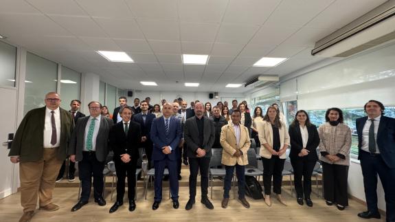 Imaxe da nova:Xosé Merelles dá a benvida ao Centro Superior de Hostalería de Galicia a un grupo de 26 hostaleiros arxentinos que se especializará...