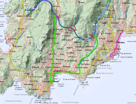 Imaxe da nova:As obras de conservación no viaduto do río Bouzos na vía de alta capacidade do Morrazo farán necesario afectar ao tráfico entre a s...