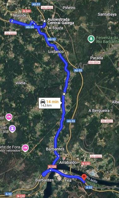 Imagen de la noticia:Las obras de mejora de los apoyos del tablero del viaducto de la autopista Santiago-Ourense (ag-53) sobre la A-52 harán nece...