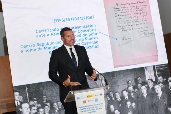 Imaxe da nova:A Xunta e o Consejo Superior de Investigaciones Científicas dixitalizan os fondos do anteproxecto do Estatuto de autonomía da Segun...