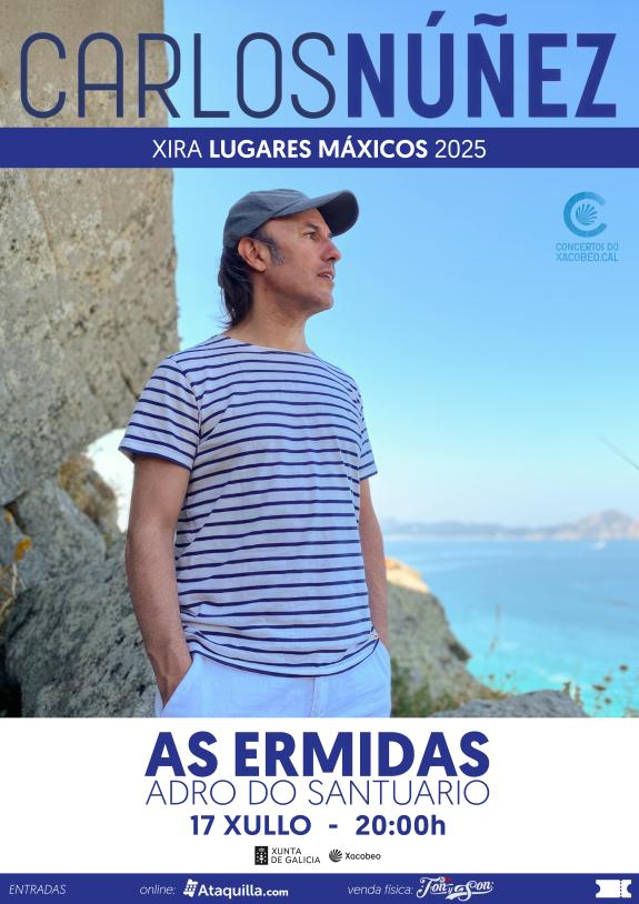 Imaxe da nova:Os concertos do Xacobeo enriquecen a súa proposta con nove citas da xira ‘Lugares Máxicos 2025’ de Carlos Núñez