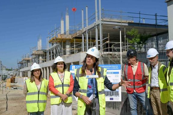 Imaxe da nova:A Xunta avanza na construción do inmoble de 40 vivendas de promoción pública no barrio coruñés de Xuxán, no que se aplican técnicas...