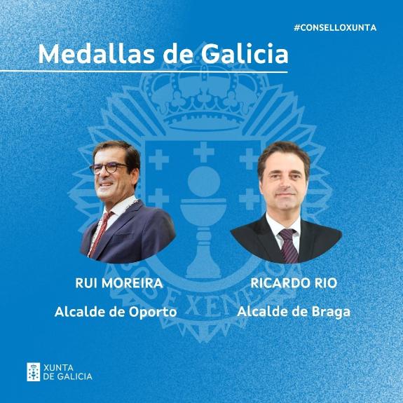 Imagen de la noticia:La Xunta entregará la Medalla de Galicia a los alcaldes de Braga y Oporto