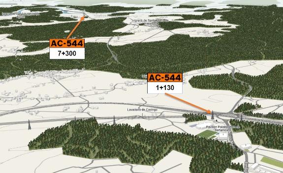 Imaxe da nova:A Xunta avanza no estudo para a mellora da AC-544 en Ames, co fin de reforzar a seguridade viaria nesta estrada ao seu paso polo mu...