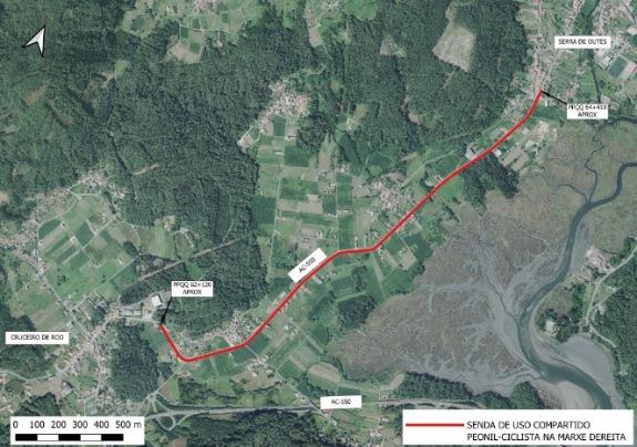 Imaxe da nova:A Xunta avanza no estudo dunha senda peonil e ciclista na estrada autonómica AC-550 en Outes
