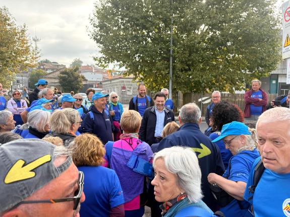 Imaxe da nova:A Xunta recibe en Pontecesures a 42 peregrinos da Irmandade Galega de Rubí que realizan o Camiño Portugués pola variante espiritual