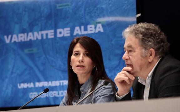 Imaxe da nova:A Xunta presenta en Pontevedra a estrada alternativa á PO-225 que inclúe un viaduto sobre a AP-9, dúas glorietas, catro pasos de pe...