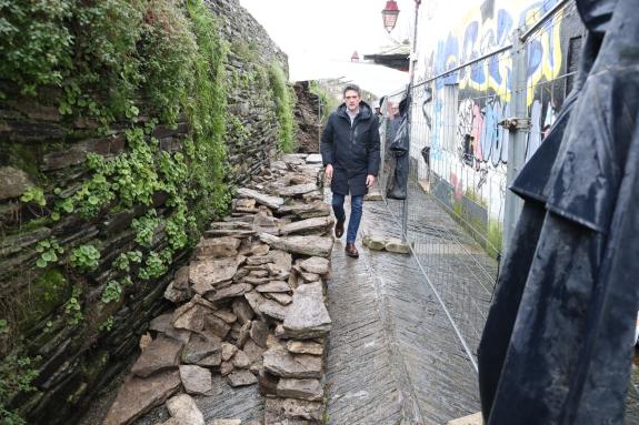 Imaxe da nova:A Xunta iniciou os traballos para reparar os danos causados pola chuvia na Muralla de Lugo