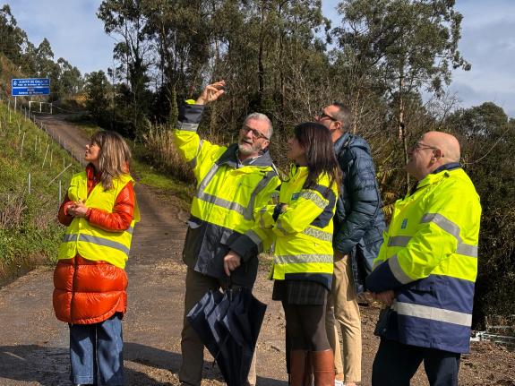 Imaxe da nova:A conselleira Allegue supervisa as tarefas que a Xunta está a executar tras o deslizamento de terras en Xalde, na autovía do Morraz...