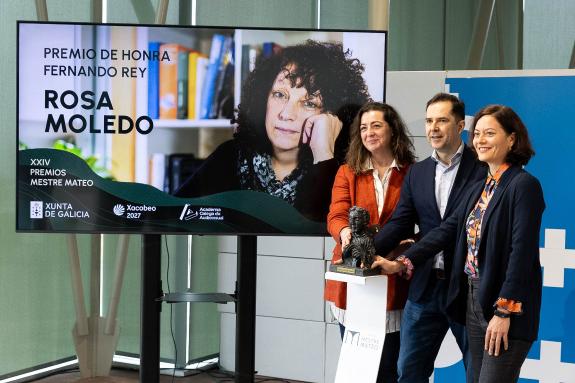 Imaxe da nova:A Xunta e a Academia Audiovisual anuncian a concesión do Premio de Honra dos Mestre Mateo á lingüista Rosa Moledo