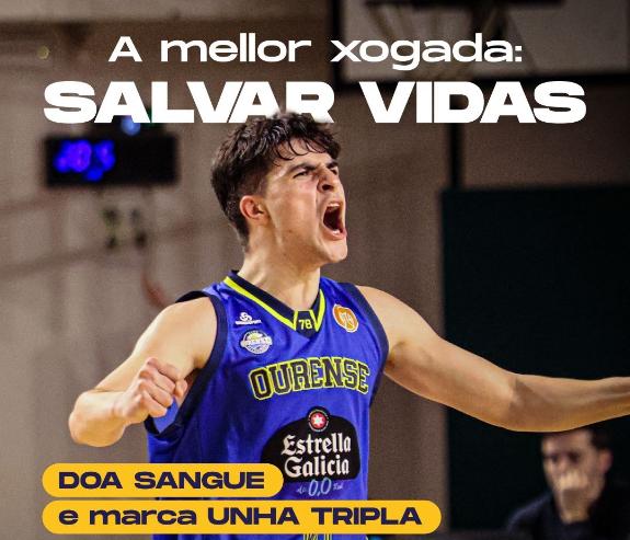 Imagen de la noticia:La Axencia de Doazón de Órganos e Sanque y el Cloud.gal Ourense Baloncesto suman esfuerzos a favor de la donación de sangre