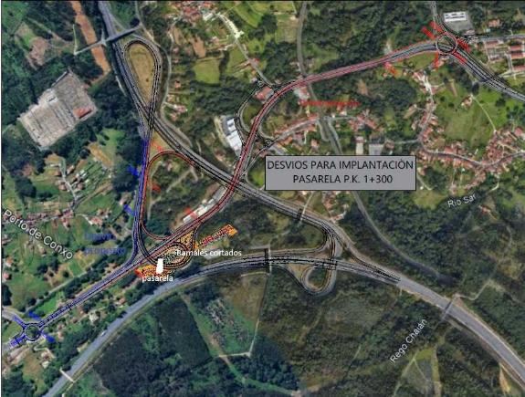 Imagen de la noticia:La Xunta retrasa hasta el jueves el desvío del tráfico previsto para el montaje de la pasarela de la nueva senda Milladoiro-...