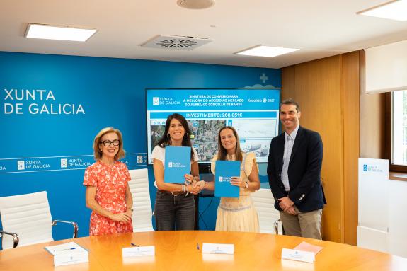 Imagen de la noticia:La Xunta firma con el ayuntamiento de Bande la colaboración para la mejora del acceso al Mercado del Xurés, que supondrá una...
