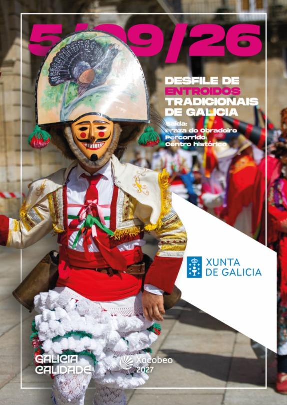 Imaxe da nova:A Xunta amosa en Santiago de Compostela este sábado a singularidade dos Entroidos Tradicionais de Galicia cun desfile que reunirá 2...