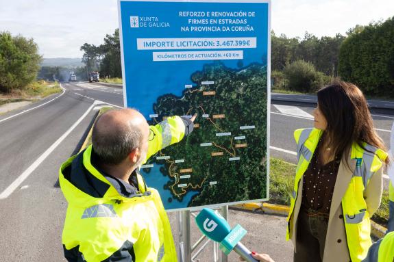 Imaxe da nova:A Xunta inviste 22,4M€ en actuacións de reforzo de firme en estradas autonómicas na provincia da Coruña ao paso por 31 concellos