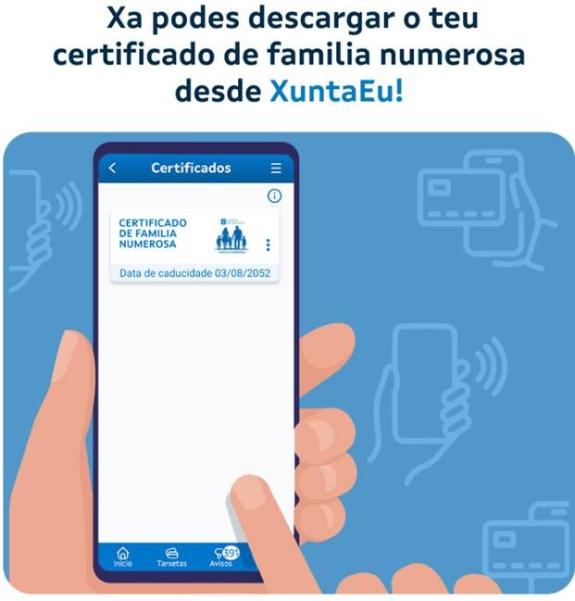 Imaxe da nova:As familias numerosas galegas xa poden descargar un certificado oficial do seu título desde Xunta.eu