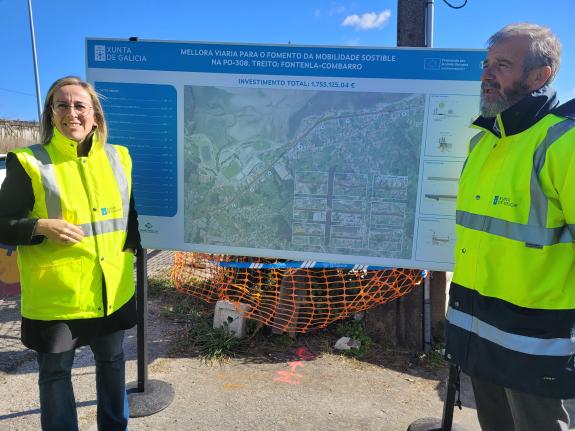 Imaxe da nova:Ethel Vázquez destaca o investimento de máis de 1,7 M€ na mellora da mobilidade peonil e no reforzo da seguridade da PO-308 entre F...
