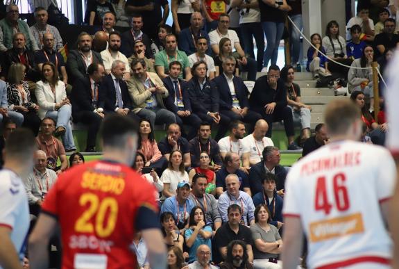 Imagen de la noticia:Diego Calvo asiste en el Lalín Arena al partido de los Hispanos contra Serbia