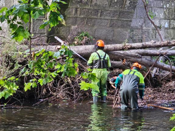 Imaxe da nova:A Xunta realiza labores de conservación e mantemento nun tramo do río Umia ao seu paso por varios concellos