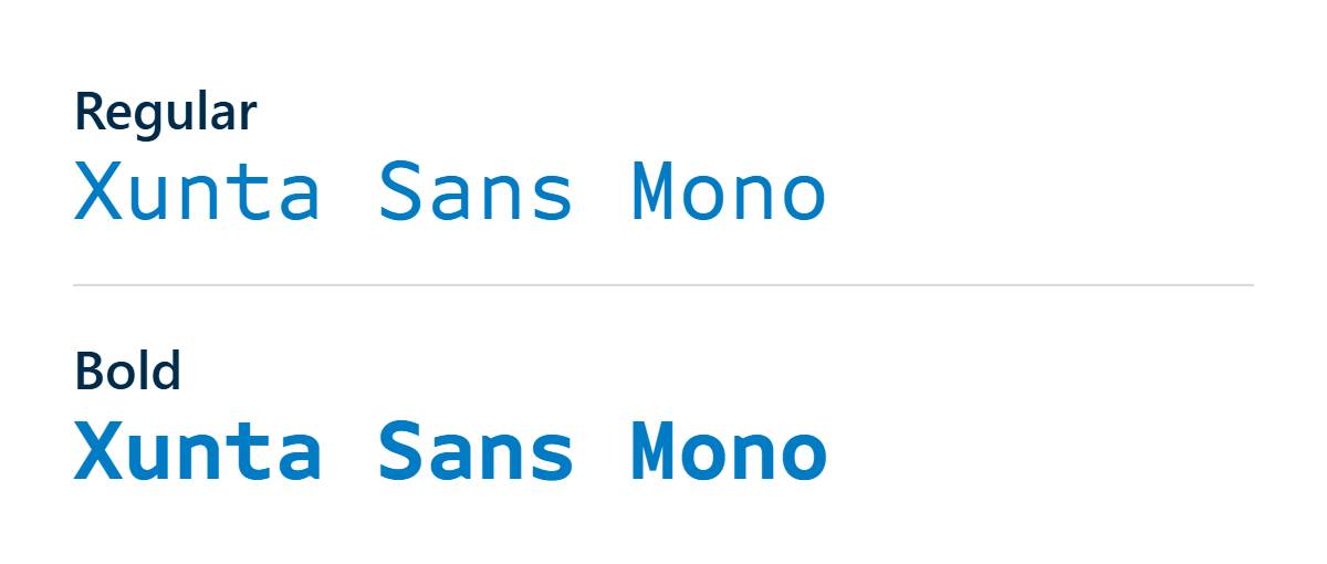 Representación gráfica da familia tipográfica Xunta Sans